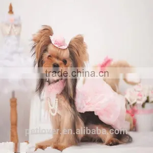 Dog Clothes Dog Wedding Dress With Pearl thumbnail-1