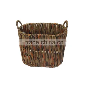 Round Water Hyacinth Baskets With Handles, Storage Water Hyacinth Baskets, Laundry Baskets, Natural Material With Good Price thumbnail-2