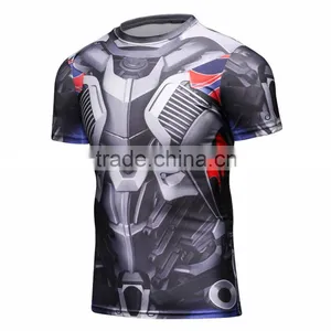 Men Custom Design Dri Fit Sublimated t Shirt Printing Running Tight t Shirt thumbnail-2