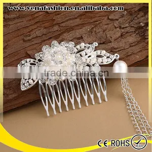 Tassels Wedding Cheap Personalized Hair Comb Holder thumbnail-3