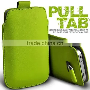 For IPhone 5 Premium Soft PU Leather Pull TAB Slip Pouch Case Cover thumbnail-1