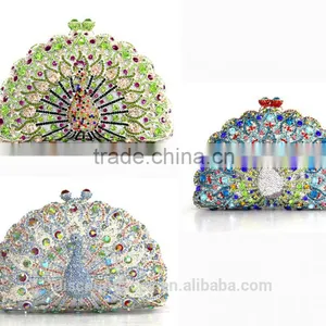 Vintage Fashion Green Apple Shaped Women Crystal Rhinestone Evening Clutch Purse Quality Choice thumbnail-2