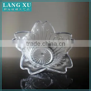 Clear Flower Shape Tealight Glass Candle Holder for Wedding thumbnail-3