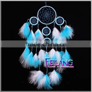 Blue Rings Feathers Dreamcatcher thumbnail-1