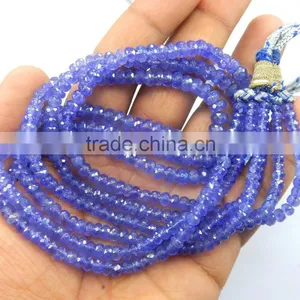 AAA Quality Natural Tanzanite Roundel Faceted Beads, tz Beads thumbnail-1