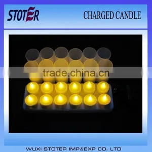 Rechargeable Tea Light Candle With Cup ,inductive Charging Led Candle thumbnail-1
