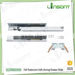 OEM Factory Full Extension Undermout Soft Closing Drawer Slide Furniture Hardware Telescopic Channel thumbnail-1