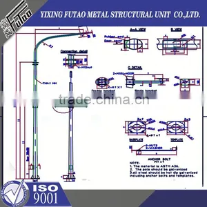 High Quality Galvanized Outdoor Hot Sale Street Lamp Pole thumbnail-5