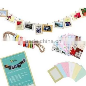 10 Pcs Hanging Paper Frame Photo Album String Art Clips Rope Pictures Wall Decor thumbnail-4