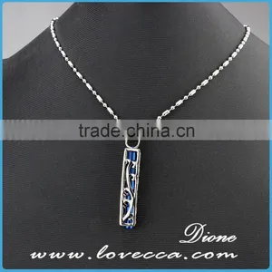 Europe Trends Silver Stainless Steel Necklace Pendant Glass Bottle Pendants Jewelry thumbnail-1