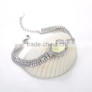 Fashion 925 Sterling Silver Big White AAA Zircon Prong Setting Bracelet thumbnail-5