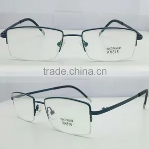 High Quality Eye Glasses 100% Square Eyewear Pure Titanium Eyeglasses Frames KH616 thumbnail-1