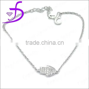 Wholesale 925 Sterling Silver Hamsa Charm Bracelet thumbnail-1