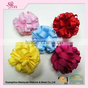Factory Price Directly Custom Design Ribbon Pompom Flowers for Headwear Accessories thumbnail-3