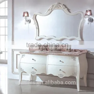 Wholesale Classic Wood Furniture for Handmade Wood Bathroom Cabinets Small Drawer WTS350 thumbnail-3