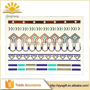 Metallic Flash Tattoos Gold Silver Jewelry Waterproof Body Temporary Tattoo Sticker thumbnail-1
