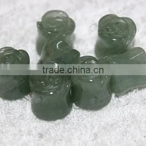 Green Aventurine Ear Piercing Jewelry,stone Carved Flower Ear Plugs thumbnail-2