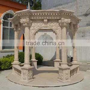 Hand Carved Stone Garden Column Gazebo thumbnail-1