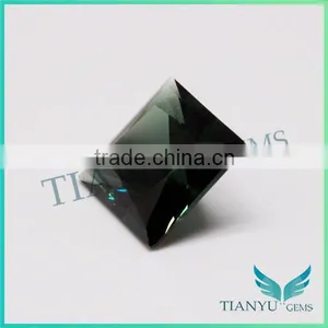 High Temperature Resistant 10x10mm 152# Dark Green Tourmaline Square Step Cut Synthetic Gemstone Spinel thumbnail-2