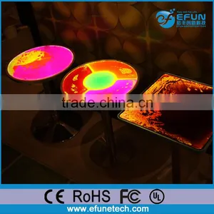 Battery Rechargeable Led Art Liquid Bar Table,high End Liquid Restaurant Dinning Table thumbnail-4
