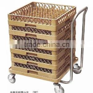 Plastic Glass Rack Trolley, Glass Rack Dolly With Handle thumbnail-1