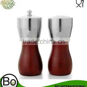 Stainless Steel Brown Wooden Shaker Ella Salt And Pepper (2 Pieces) thumbnail-1