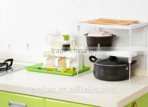 Folding & Stacking Shelf Kitchen Bathroom Cupboard Organiser Rack -Jar, Satchet thumbnail-4