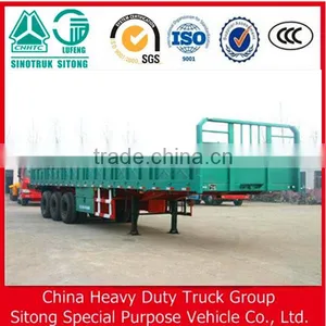 3 Axle Platform Open Sidewall Semi Trailer With Rear Door for Sale thumbnail-3