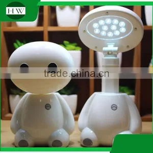 Small Plastic Cartoon Baymax Usb Charging Charge Foldable Collapsible Folding Telescopic Led Reading Desk Table Night Lamp Light thumbnail-5