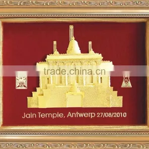 Gold Foil Jain Temple, Antwerp Building Frame Photos for Promotion Gift thumbnail-1