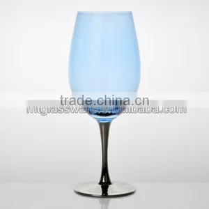 Color Red Wine Glass With Silver Stem and Base thumbnail-3