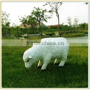 Customized Garden Decoration Life Like Poly Stone White Sheep Statue Supplier thumbnail-2