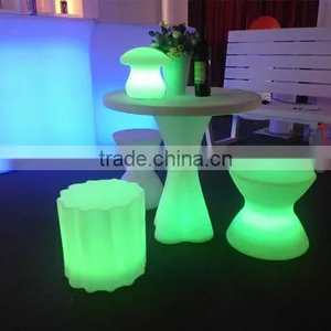Popular Cheap Party Restaurant Led Luminous Table and Chairs for Sale thumbnail-3