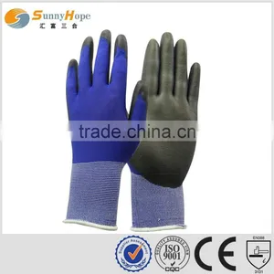 Cheap 13 Gauge Black Nylon PU Coated Gloves thumbnail-1
