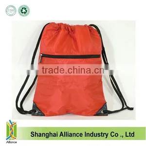 2016 Wholesale Promotion Basic Sport Drawstring Bag With Outer Mesh Pocket thumbnail-1