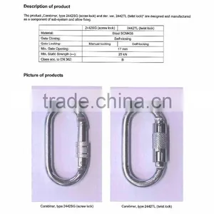 2442KTL Galvanized Twist Lock Galvanized Steel Oval Round O Ring Carabiner thumbnail-6