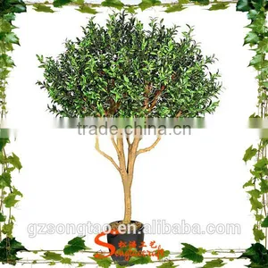 Evergreen Ornamental Plants Plastic Bonsai Tree for Decor Olive Tree thumbnail-1