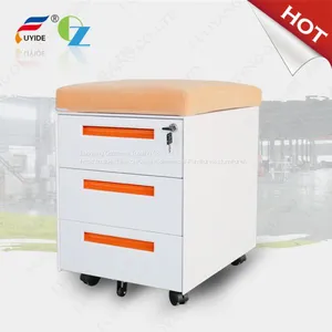 3 Section Slide Way, Filing Steel Mobile Cabinet With 3 Drawers, Fold Key, Size:490x380x500mm, Environmal Powder Coating thumbnail-1