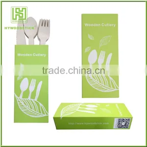 Hot Sale Disposable Wooden Personalized Packing 6" Cutlery Set thumbnail-1
