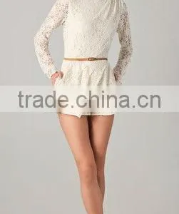 Crew-neck Long Sleeve Lace Jumpsuit/rompers thumbnail-1