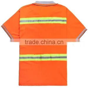 Custom Dustman Orange Hi Vis 3M Reflective Polo Shirt thumbnail-2