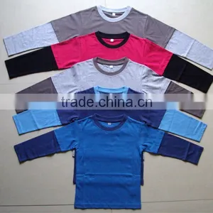 100 Cotton Boys Long Sleeve T-shirt, Cotton Long Sleeve Blank T-shirt for Children thumbnail-1