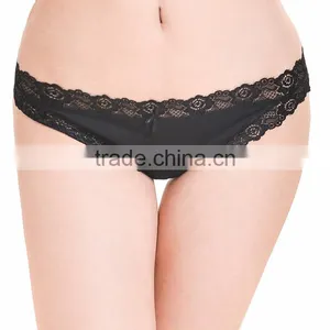 Lace Transparent Thong Bikini Embroidery Cotton Mature Women g String Underwear thumbnail-1