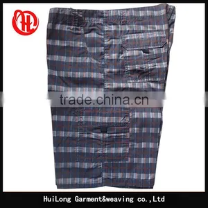 Manufacture Plaid Coated Pattern Breathable Men Pocket Shorts thumbnail-6