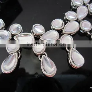 PAYAL Anklets Pair KUNDAN SILVER TONE thumbnail-3