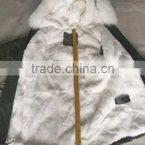 CX-G-P-08C 2016 New Fashion Rex Rabbit Fur Winter Parka With Fox Fur Trim thumbnail-5