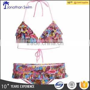 Falbala Round Neck Sexy Bikini thumbnail-1