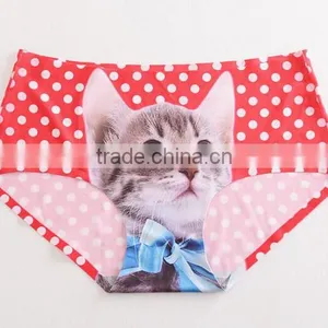 2017 Manufacturer Customized Your Own Brand Design Funny Cute 3D Print 95%Modal 5%Spandex Private Label Women Underwear thumbnail-5