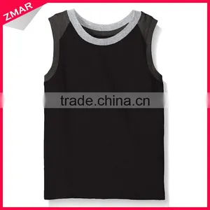 Cheap Wholesale Sports Open Side 95% Cotton 5% Spandex Kids Tank Top thumbnail-1