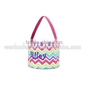 Newest Personalized Chevron Monogrammed Halloween Bucket thumbnail-6